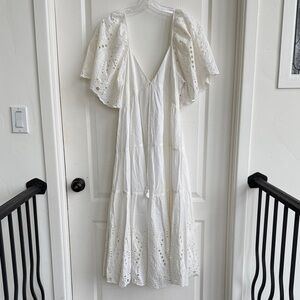 Elegant White Eyelet Dress